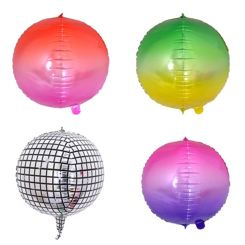 

1PC 22 Inch Gradient Color 4D Disco Helium Balloon Rainbow Birthday Wedding Party Decoration Photo Prop For Baby Shower Supplies
