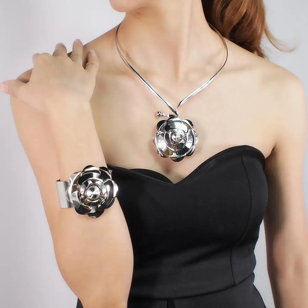 Ожерелье чокер MANILAI женское из сплава комплект колье и браслета с подвесками в