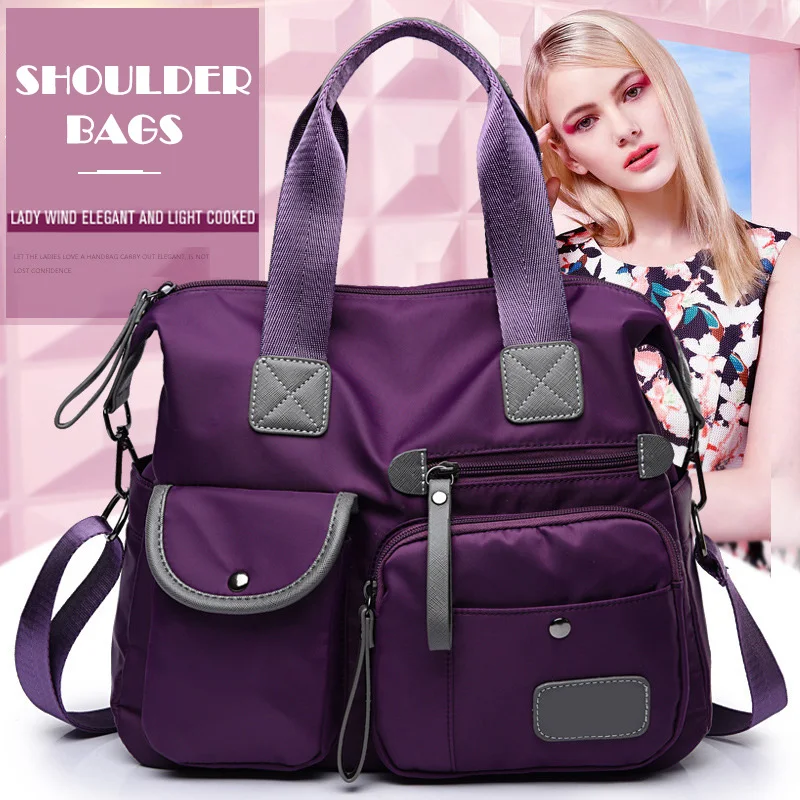 

Large Capacity 3-way Nylon Bag Multifunctional Women Shoulder Bags Portable Durable Scratch Resistant Handbag 34*30*13CM