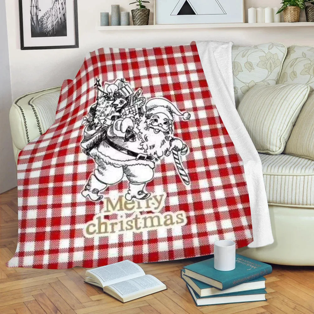 

Christmas Santa Claus 3d printed Fleece Blanket for Beds Hiking Picnic Thick Quilt Fashionable Bedspread Sherpa Throw Blanket