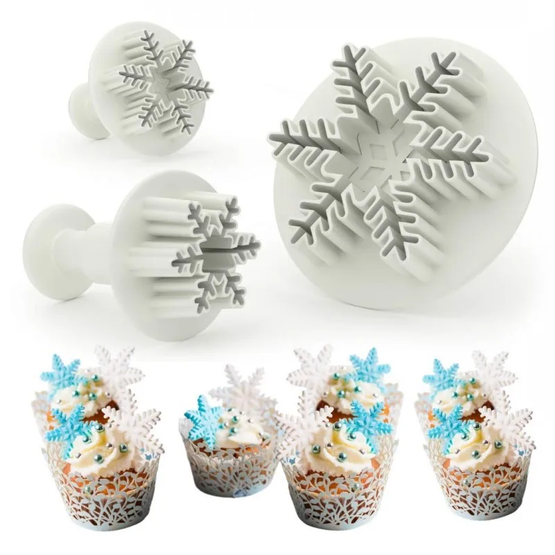 

3pcs Spring Cookie Cutter Tools Snowflake Shaped Biscuit Pastry Mold Cake Decorating Baking Kitchen Tools Utensils