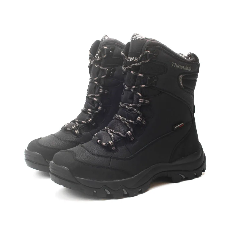 

Мужские зимние ботинки из натуральной кожи Thinsulate, с шерстяной подкладкой, для пеших прогулок, мужские водонепроницаемые зимние ботинки, нес...