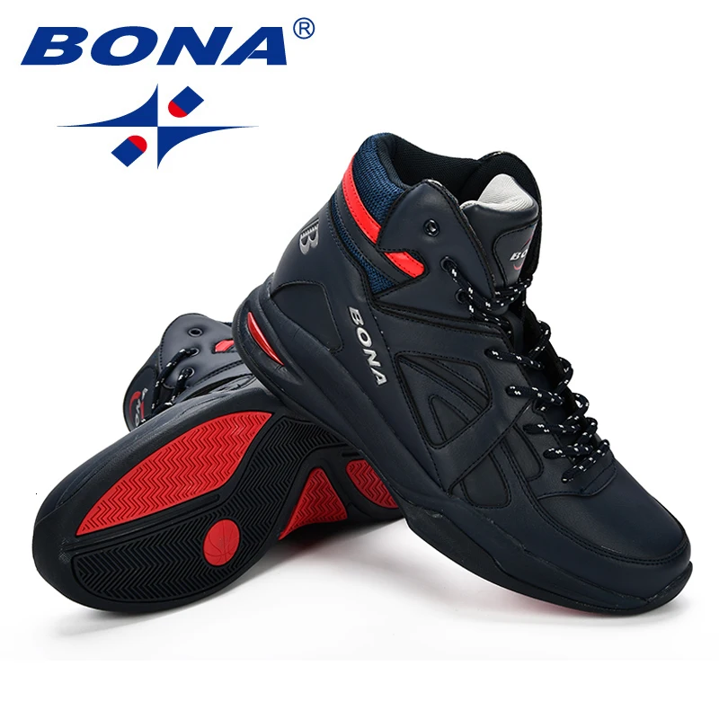 BONA Baskets Homme; коллекция года; мужские баскетбольные кроссовки из яловичного спилка; мужская обувь на плоской подошве; спортивная обувь с высоким берцем; мужские кроссовки; Zapatillas Comfy