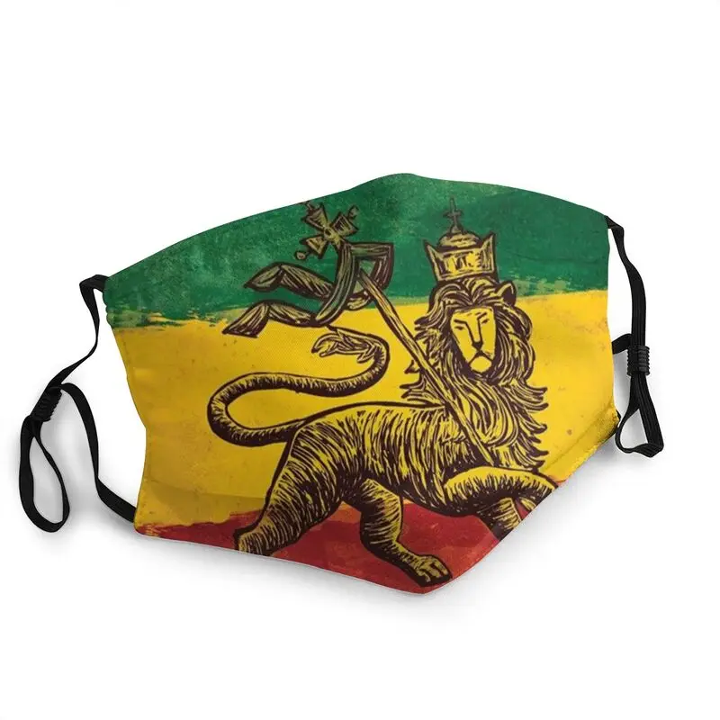 

Rasta Flag Lion Of Judah Reusable Face Mask Adult Unisex Jamaica Rastafarian Reggae Protection Cover Respirator Mouth Muffle