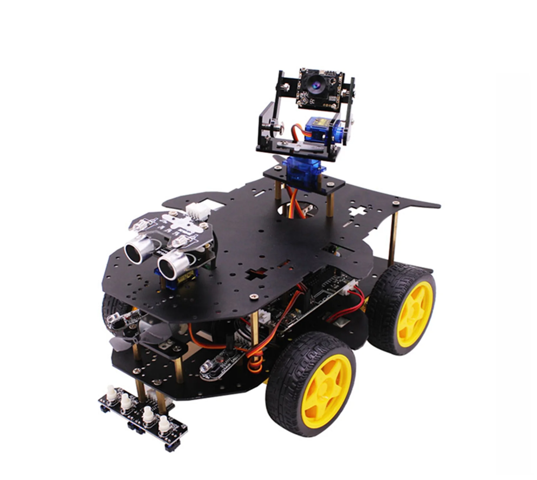 

Пользовательский Diy Stem программирующее устройство устройства для Raspberry Pi 4 Smart 4WD Robot Auto Voor Ai gameplay Met сенсорный модуль