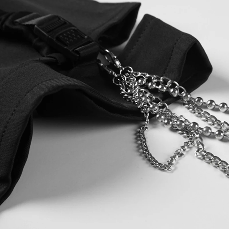 

Women New Hip Pop Chain High Waist Gothic Mini Skirts Black Hole Bodycon Summer Warp Plus Size Pencil Skirts Female Streetwear