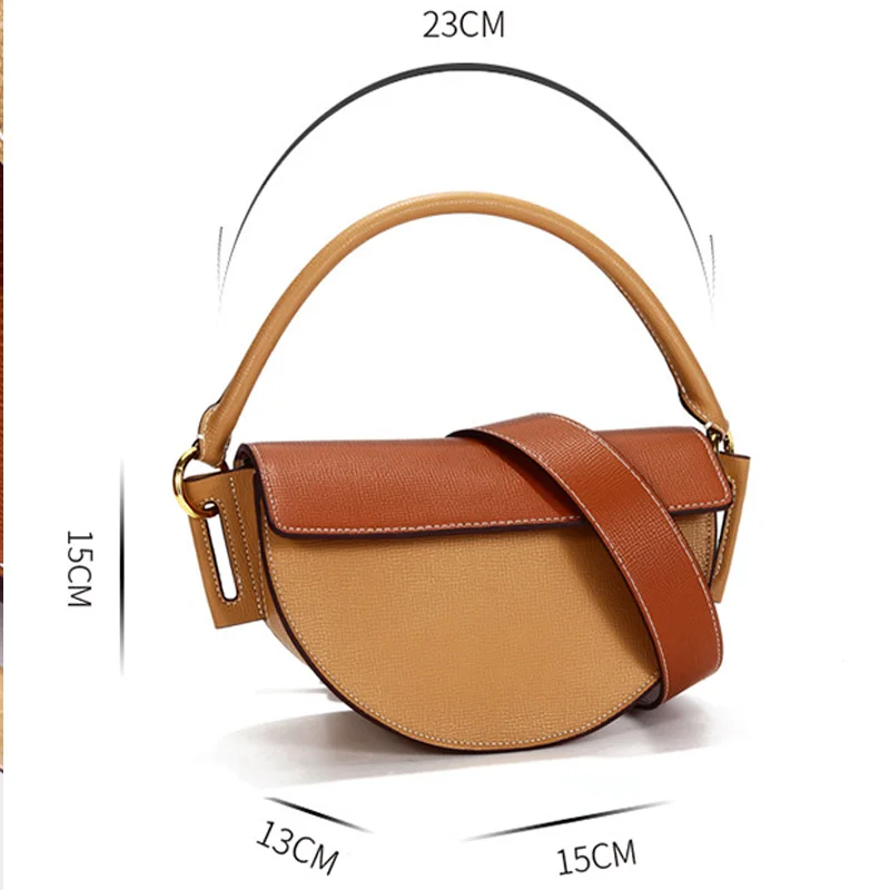 

Women's Saddle Bags de luxe femme Genuine Leather luxury designer handbag 2021 new crescent bags handbags