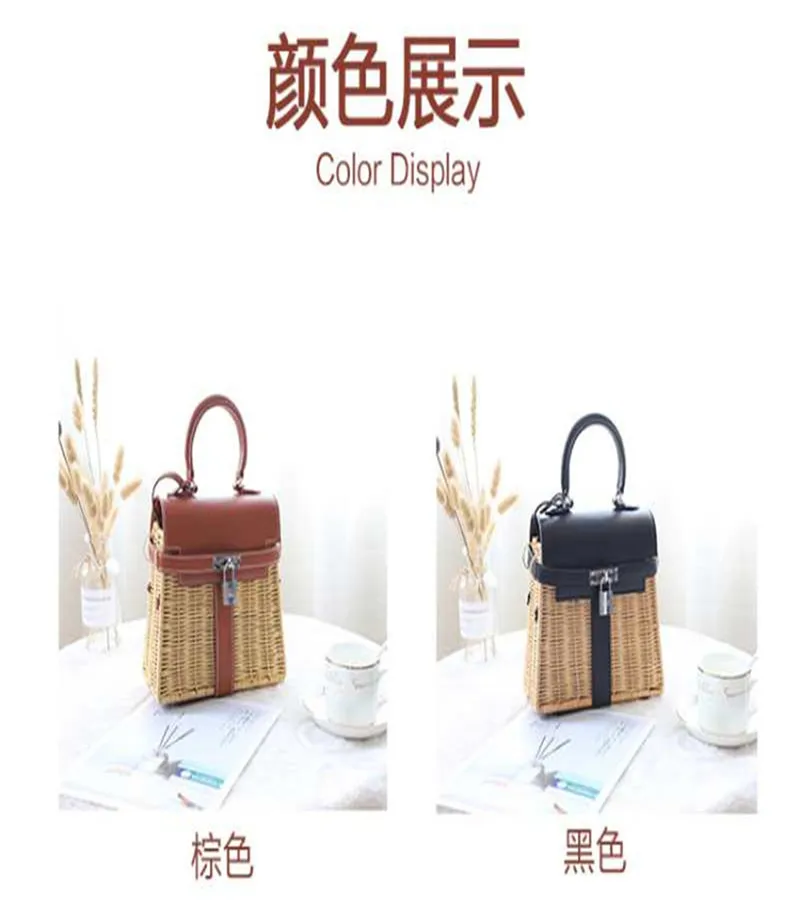 

2021Ladies straw bag luxury handbag rattan messenger bag ladies beach bag original brand designer