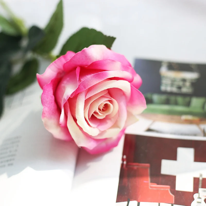 Искусственные розы шелковые красные 5 см