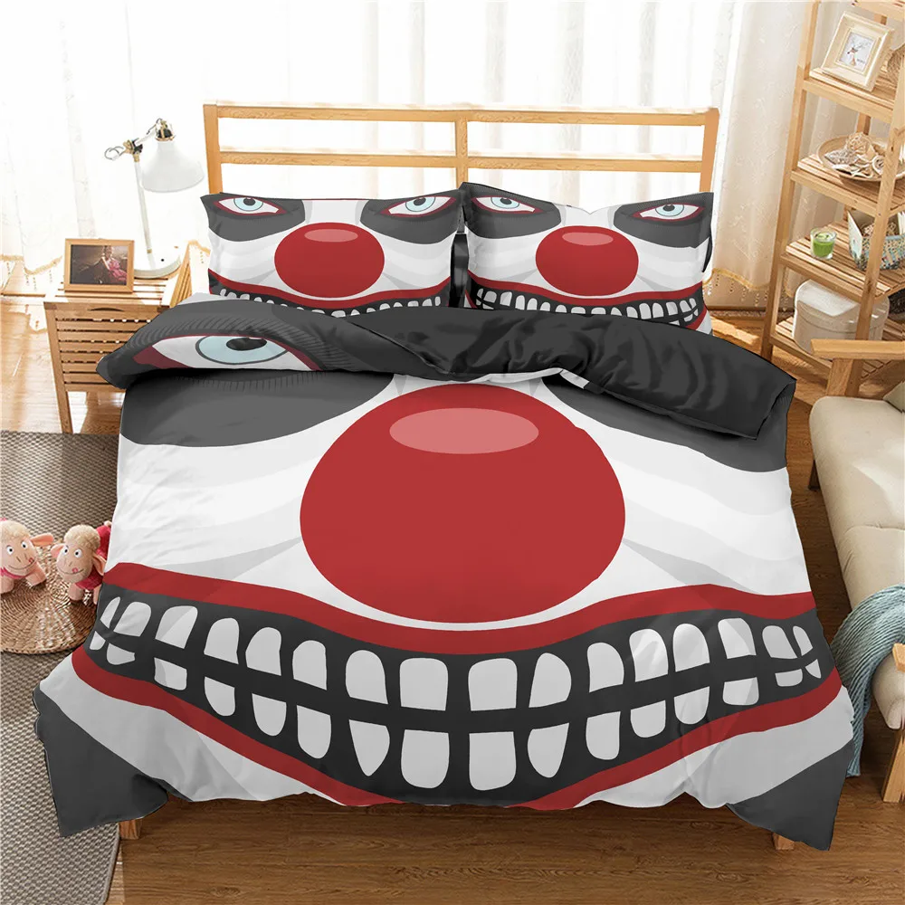 

New 2021 Clown Bedding Set Duvet Cover Comforter Cover set with Pillowcase King Queen Size Bedding Sets Bed Linen Home Textile