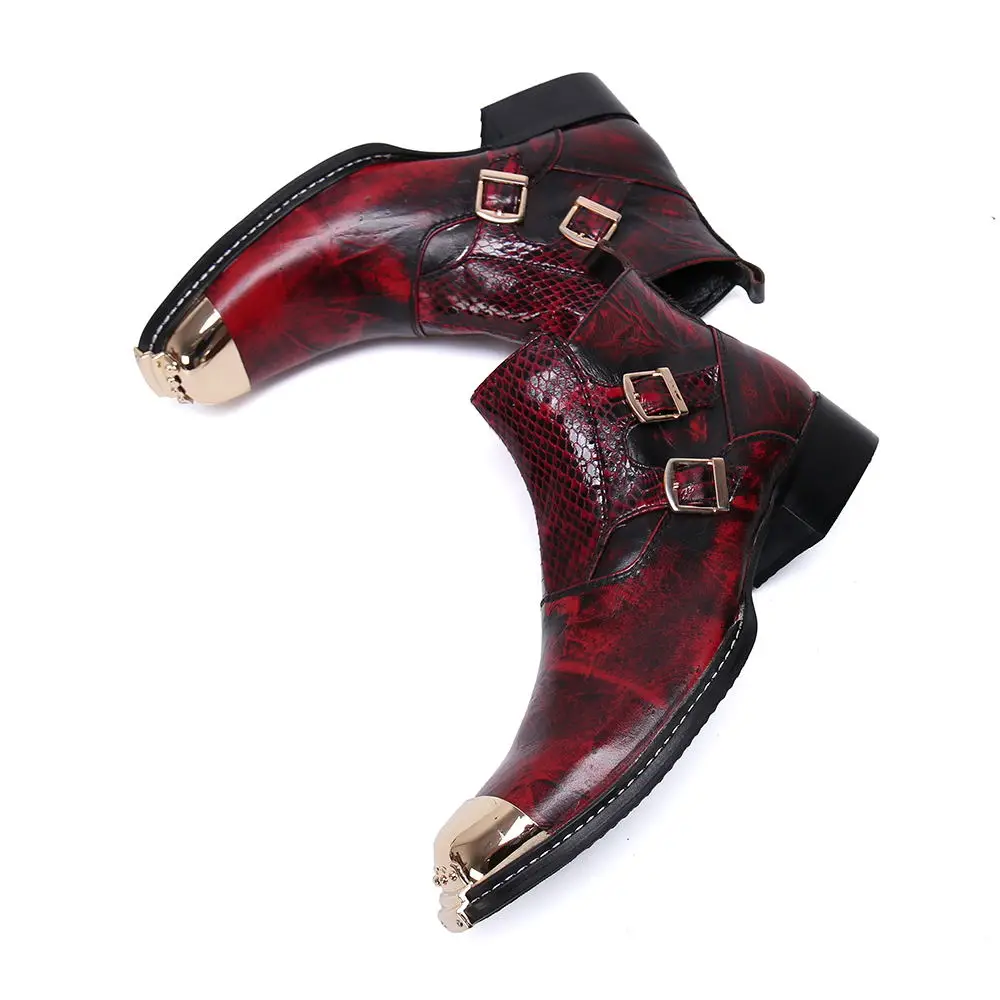 Мужские ботинки челси Bota masculina с ремешком и красной пряжкой Мужская Рабочая обувь