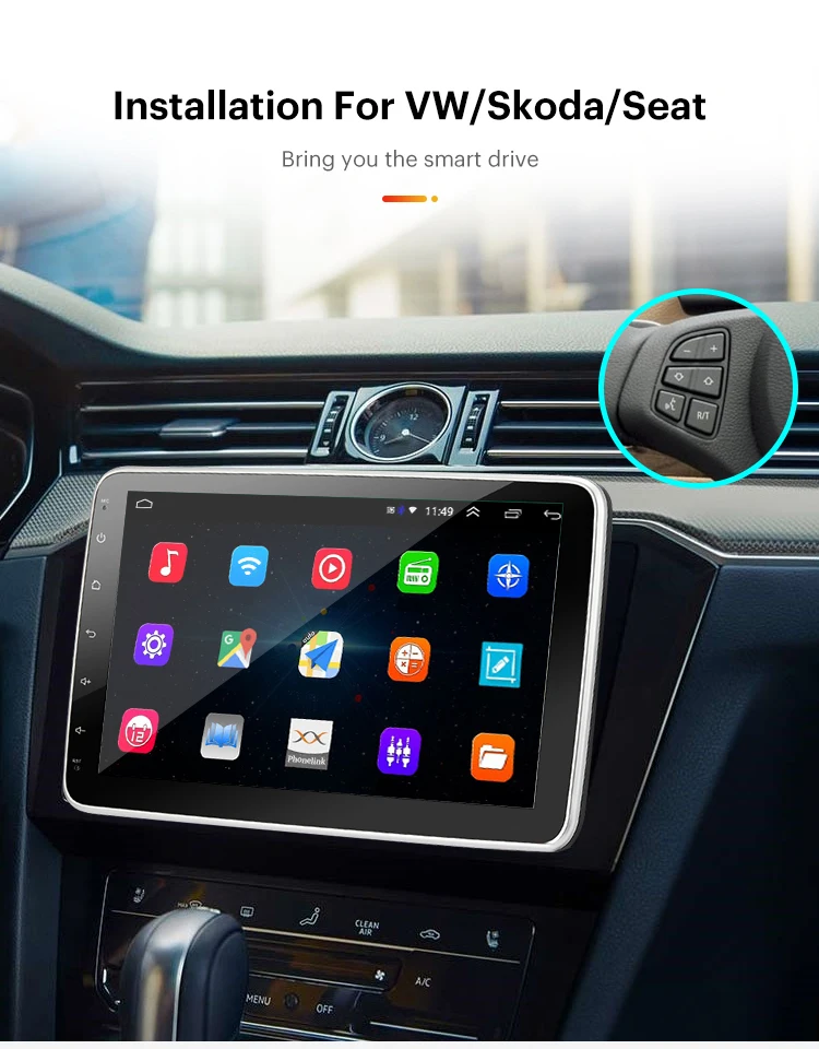 Автомобильный радиоприемник AKAMATE Sigle Din Android 10 0 Apple Carplay и Auto 2G 32GROM WIFI GPS RDS 4G Версия