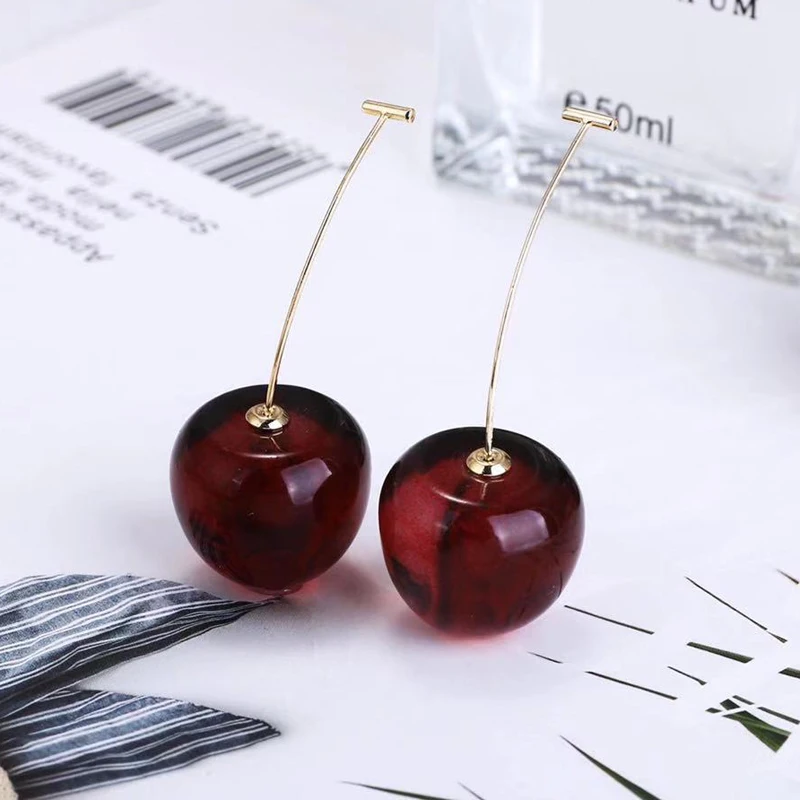 Быть 8 Лидер продаж красная вишня дизайн простые серьги для Для женщин девочек