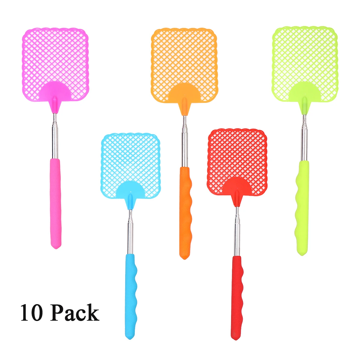 10 шт. регулируемая пластиковая мухобойка домашняя длинная ручка отпугиватель