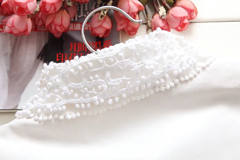 

2021 White Women Chiffon Fake Collars Blouse Half Shirt Top Detachable Collar Femme Removable Hollow Out False Collars Decor