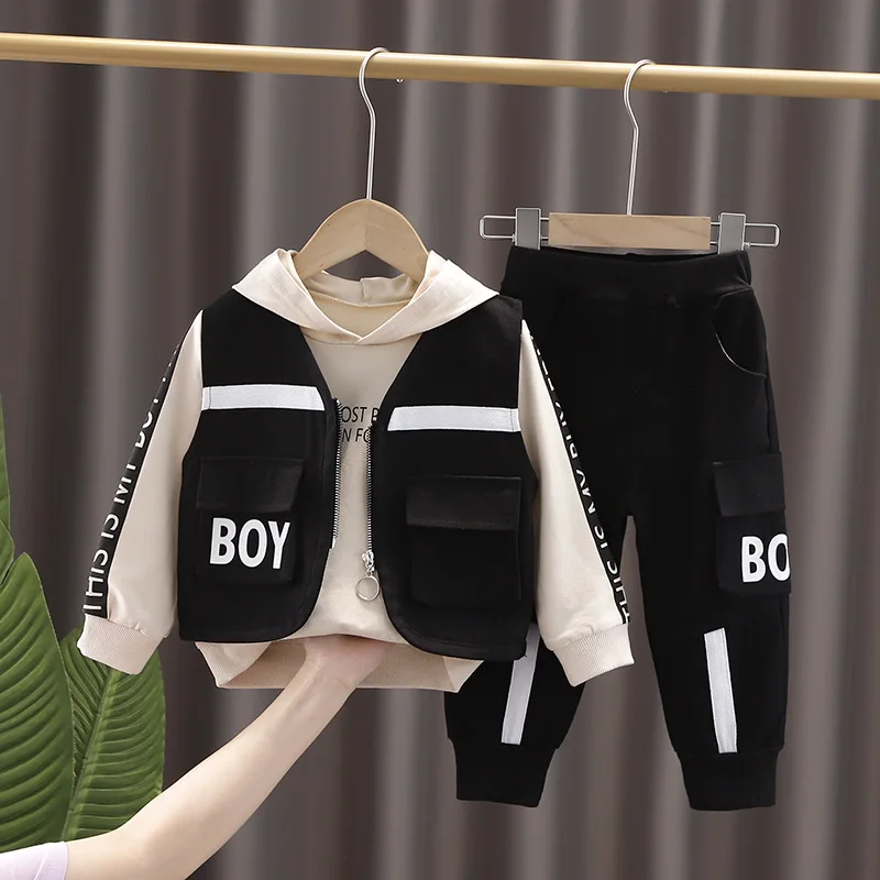 

Baby Boy Clothing Set Fashion Cotton Hooded Tops+Pants 3pcs Outfits Infnat Boys Tracksuit Newborn Kids Clothes Sets