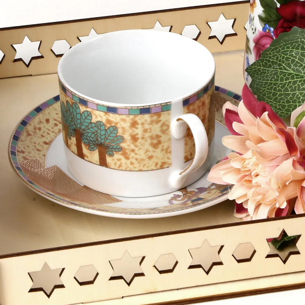 

Wooden Dessert Tray Artistic Eid Mubarak Party Serving Tableware Tray Display Decoration Ramadan Home Decor Dessert Tray