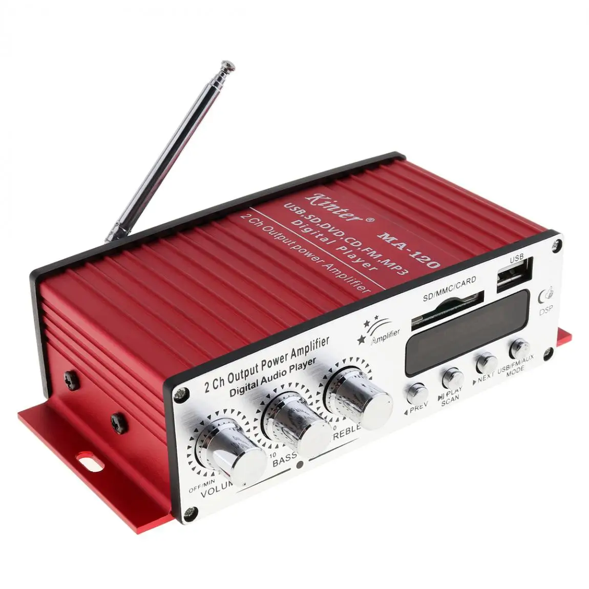 Kinter MA-120 12 В 2CH HIFI автомобильный усилитель мощности fm-радио стерео музыкальный плеер Поддержка USB SD DVD MP3 вход для авто мотоцикла