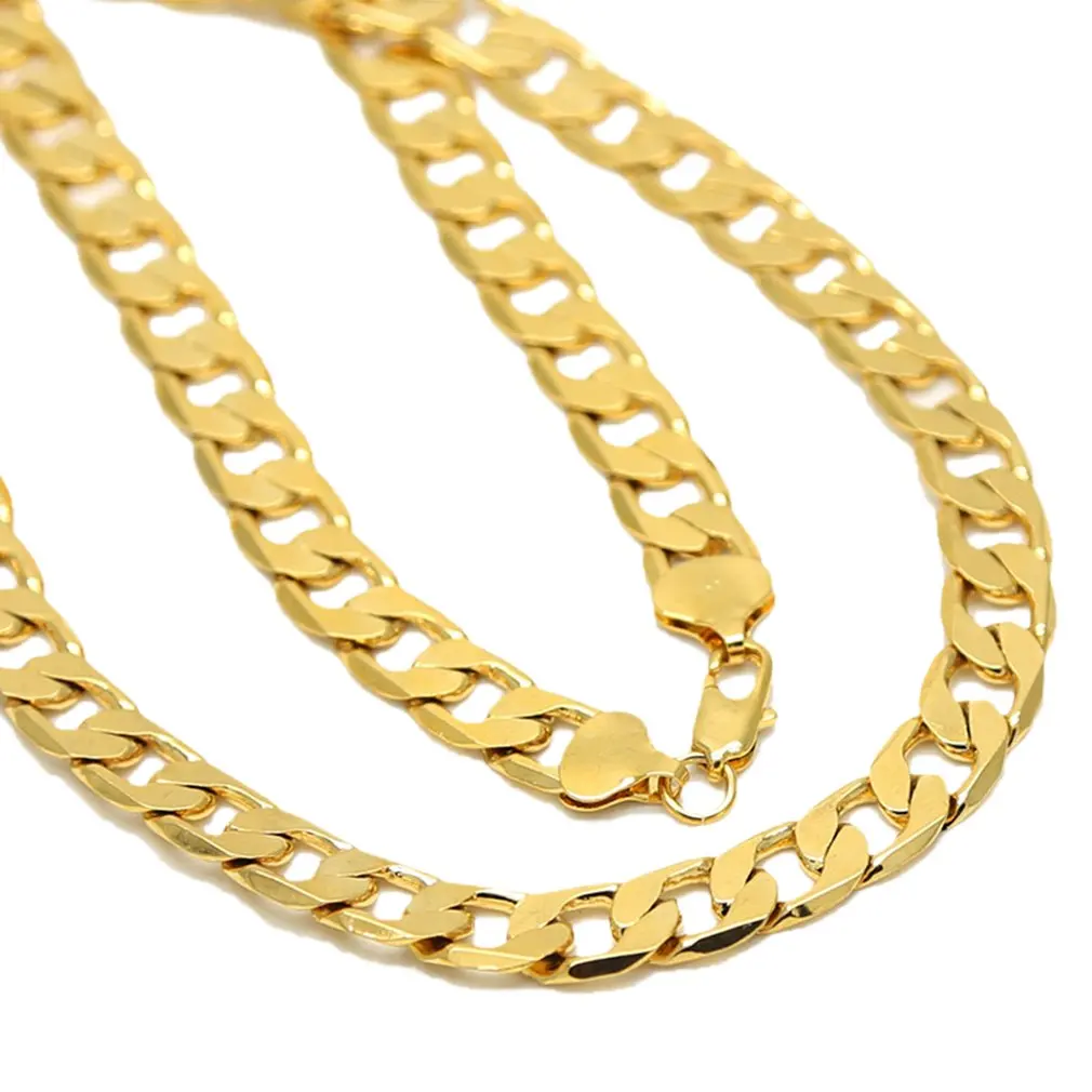 

Punk Hip Cuban Link Gold Chain Rapper Men Necklaces Street Fashion Popular Metal Alloy Long Chain Decorative Jewelry Present