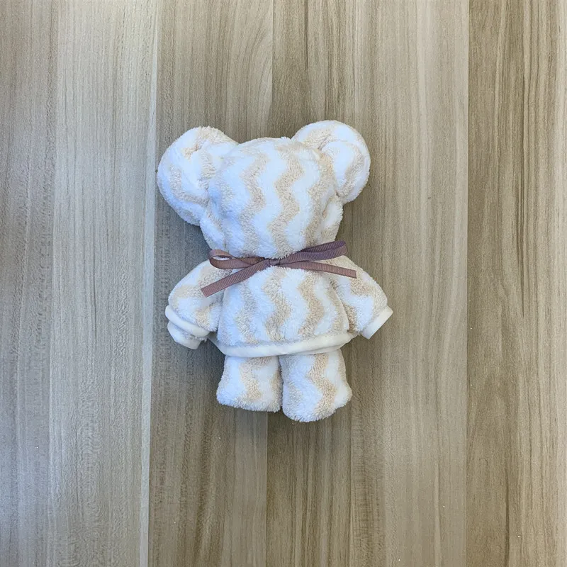 5 шт./лот 35x75 см коралловые флисовые полотенца Мини для рук с медведем волнистое