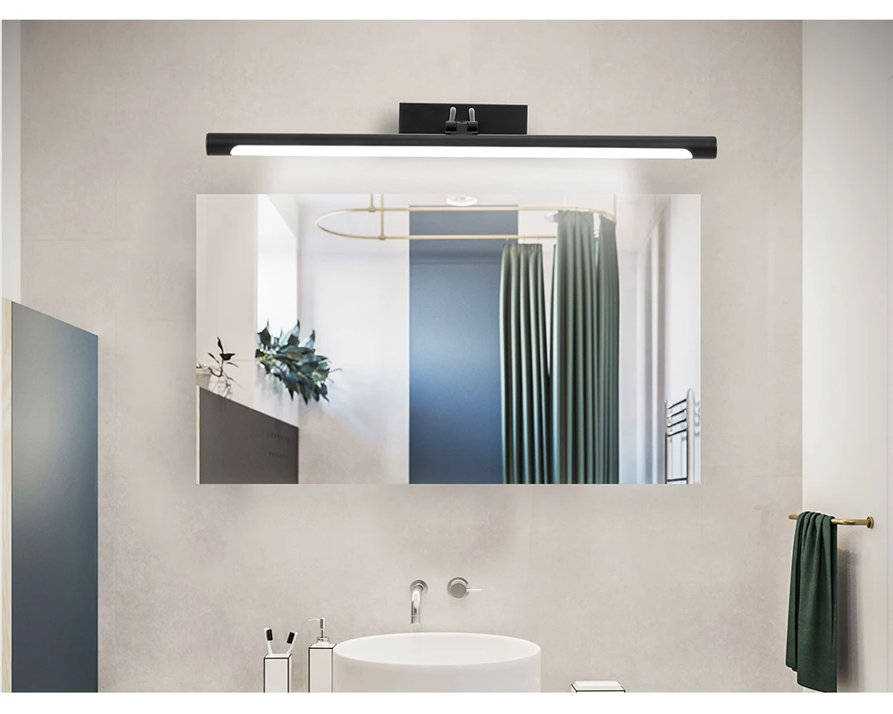 LCUKYELD светодиодный настенный светильник s зеркальный светильник для ванной комнаты 8 Вт 40 см AC 220 В 240 В 110 в водонепроницаемый бра светильник Ретро настенный светильник черный серебристый