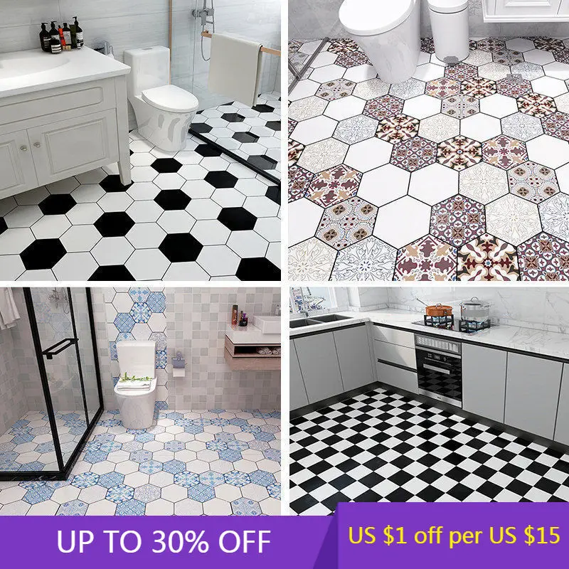 

Наклейки на пол в ванной, кухне, туалете, водонепроницаемые самоклеящиеся обои, Нескользящие, искусственные, толстые и износостойкие