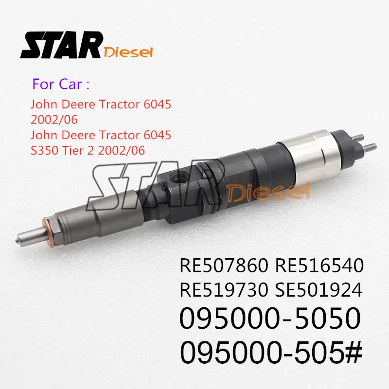 

Common Rail Fuel Injector 095000-505# 095000-5050 RE507860 RE516540 RE519730 SE501924 For John Deere Tractor 6045 2002/06