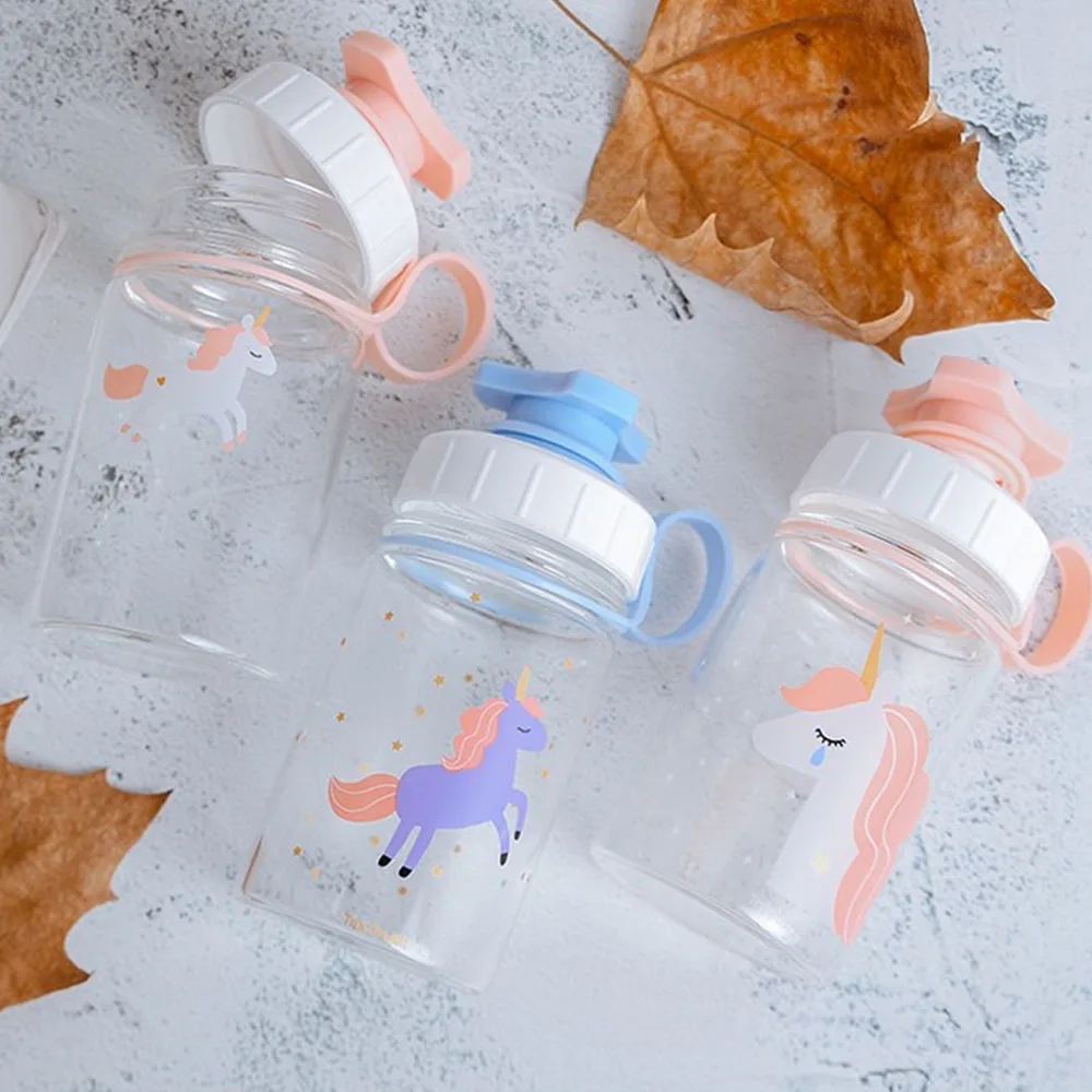 300 мл прозрачное стекло детская бутылка для воды милые бутылки напитков с