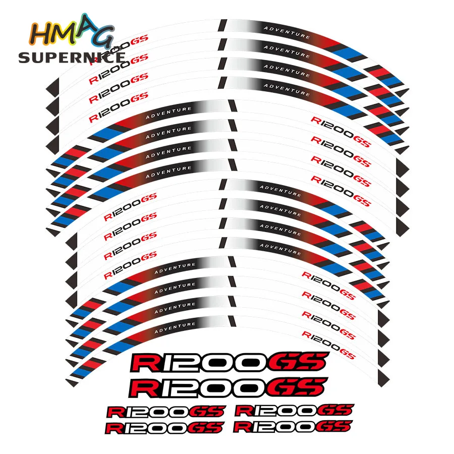 

17 Inch Motorcycle Stickers Decals Reflective Wheel Wheel Hub Waterproof Racing Decal Sticker for BMW R1200gs R1200 GS