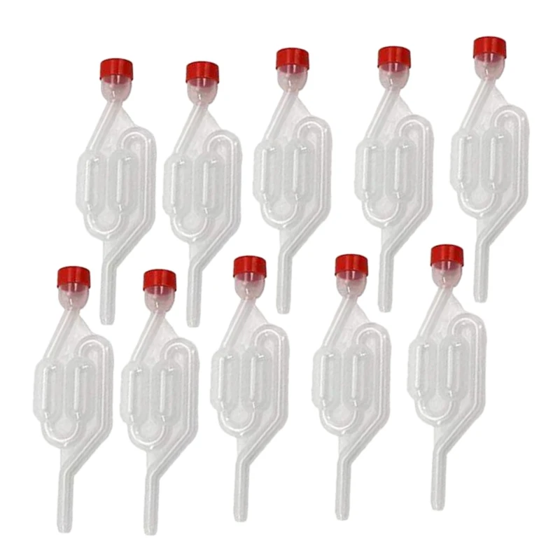 

10 Pack S-Shape Airlock Twin Bubble Grommet One-Way Exhaust Seal Valve with Cork Beer Wine Making Tank Vent Valve