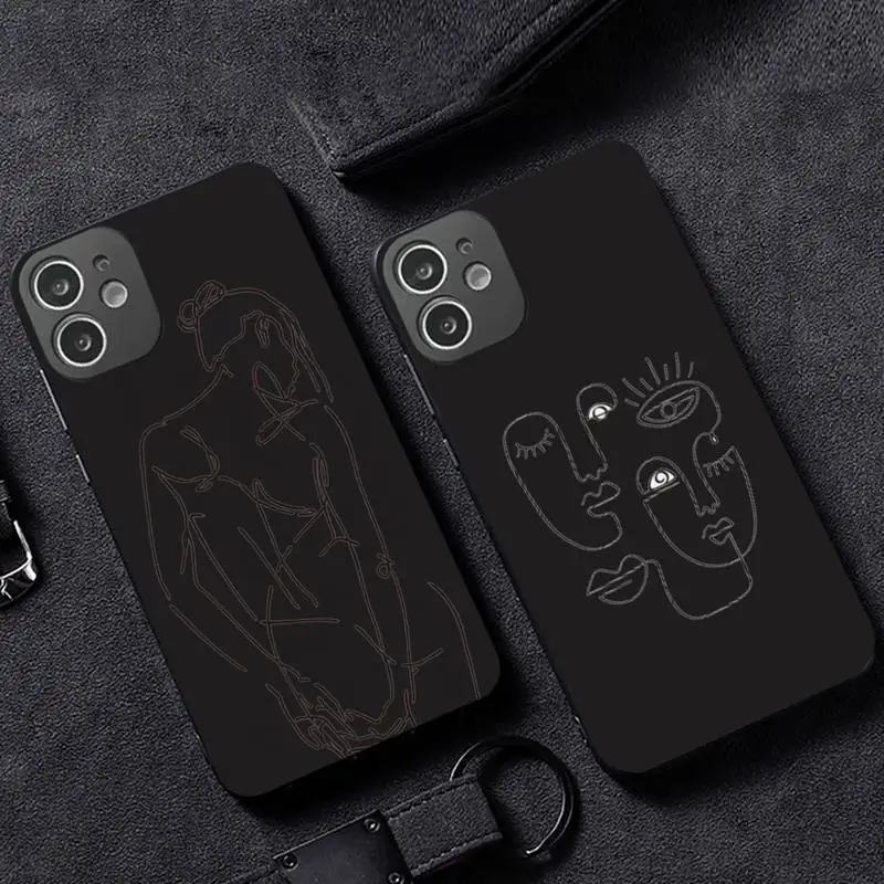 

Abstract Art body Lines Phone Case for iPhone 12 11 mini pro XS MAX XR 8 7 6 6S Plus X 5S SE 2020