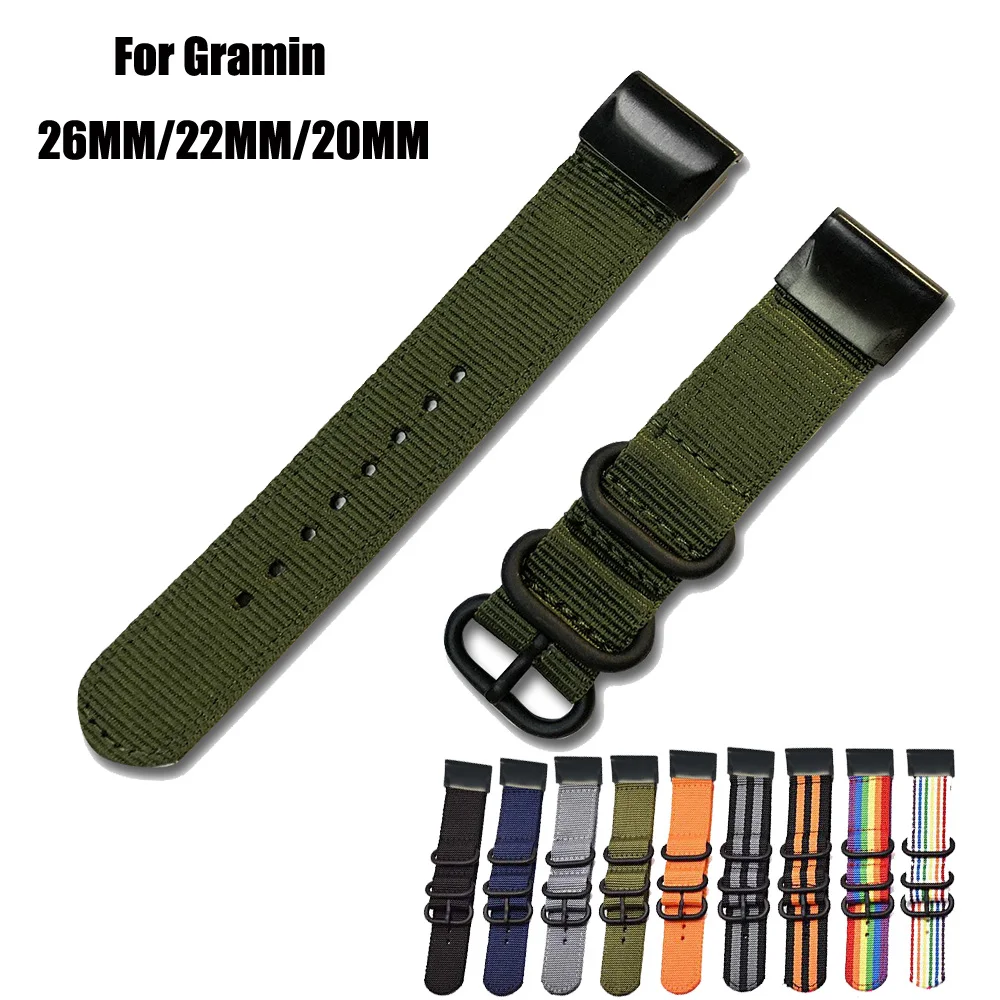 

26mm 22mm 20mm Nylon Woven Watch Band Quick Release Strap For Garmin Fenix 5/ Fenix 3/Fenix 3 HR/Forerunner 935/Approach S60