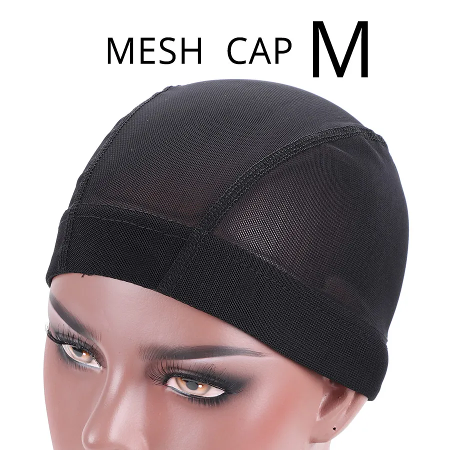 MESH-M-1PCS Plussign 1 шт. оптом чехлы из спандекса на купол Кепки для парик качество Strech синтетические волосы переплетения сетка эластичная сеточная подкладка; купол Кепки пакет черный - Цвет: MESH-M-1PCS