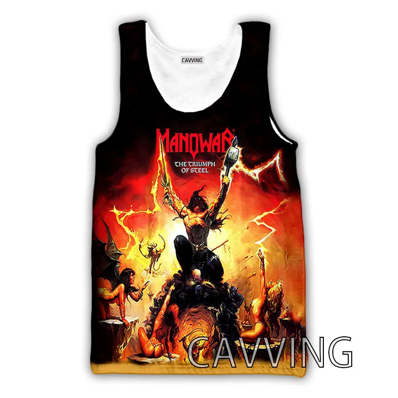 Новинка модные женские/мужские майки с 3D принтом Manowar Band жилет в стиле Харадзюку