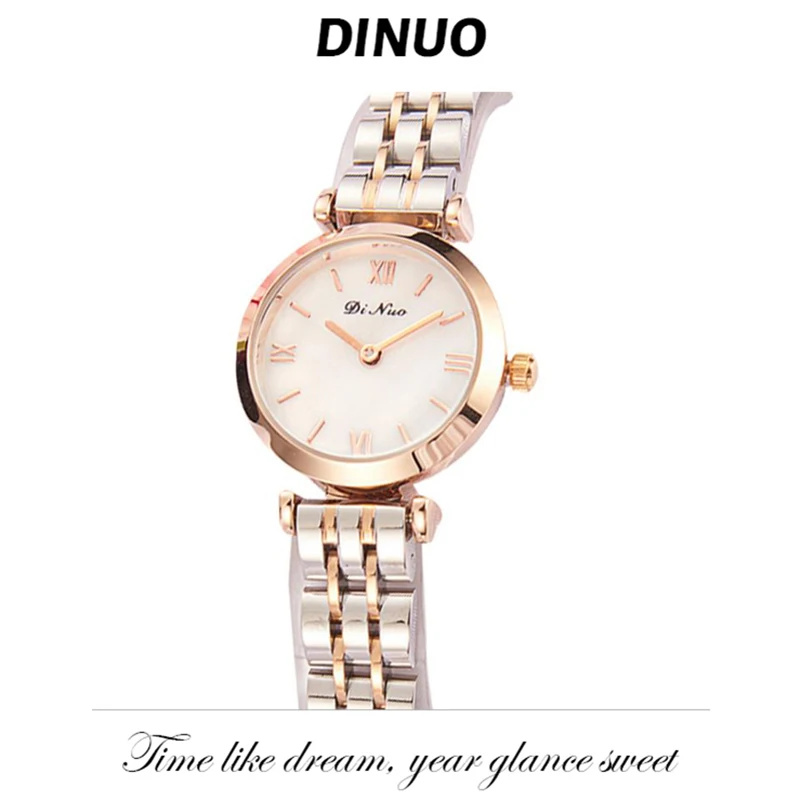 Ladies Watch Circular Simple Fashion Temperament Light Luxury Classic Gold Wristwatch