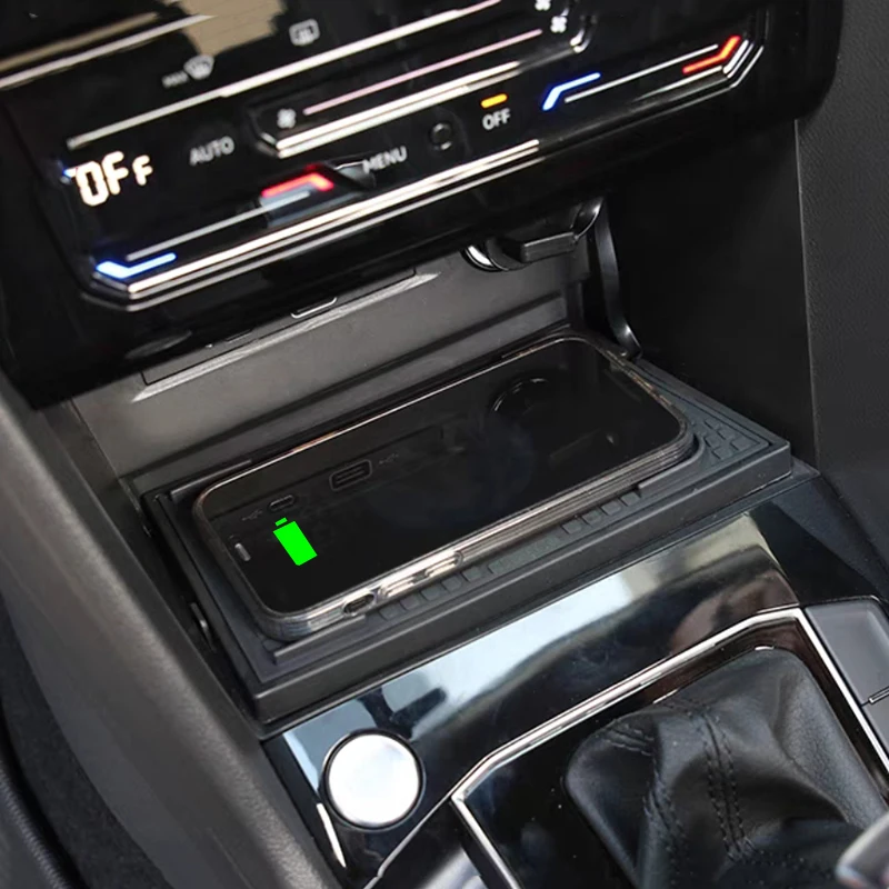 

Car QI wireless phone charger charging pad charging holder phone adapter for VW Tiguan Allspace Tiguan MK2 Tharu 2017-2021