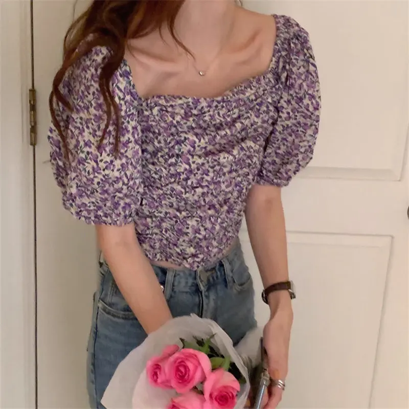 Женская винтажная плиссированная рубашка Alien Kitty универсальная с открытыми