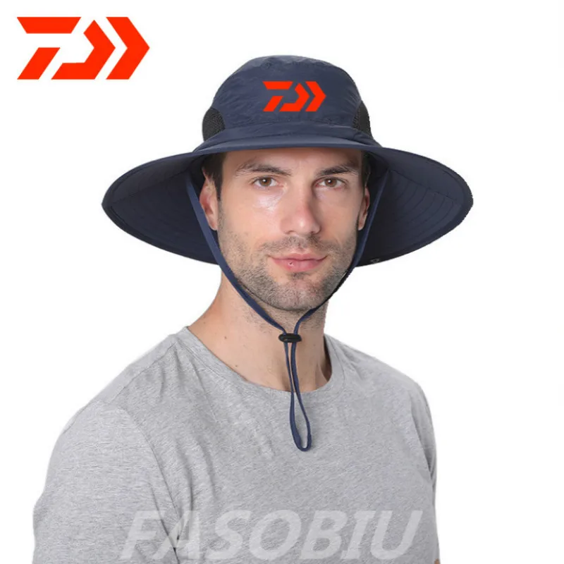 

2021 New Spring Summer Outdoor Hiking Fisherman Waterproof Quick-Drying Daiwa Fishing Hat Climbing UV Fishing Cap Men