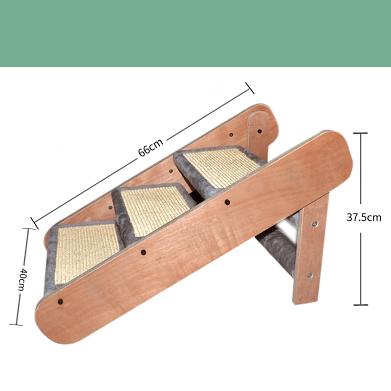 Противоскользящая Съемная складная лестница для животных 3 ступени скалолазание