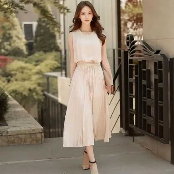 Женское элегантное платье Летние шифоновые простые Новые Вечерние офисные