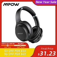 mpow h12 ipo active noise cancelling headphones 40h playtime cvc 8 0 mic bluetooth 5 0 wireless headset for iphone huawei xiaomi