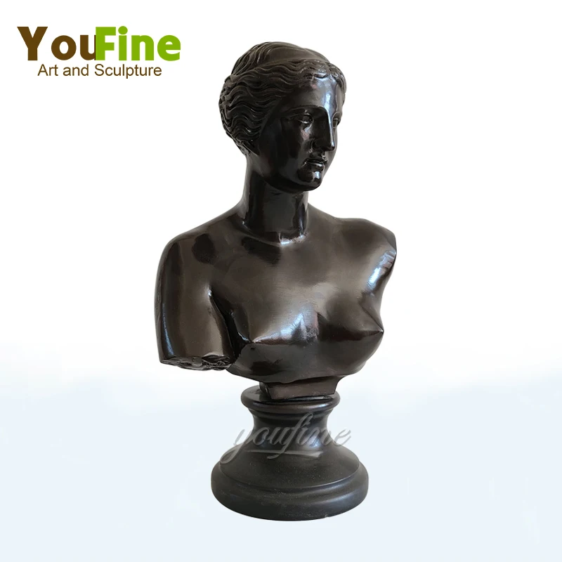 

35cm Bronze Ancient Greece Venus Sculpture Bronze Bust of Venus Statue With Marble Base For Home Decor Classical Ornament Craft
