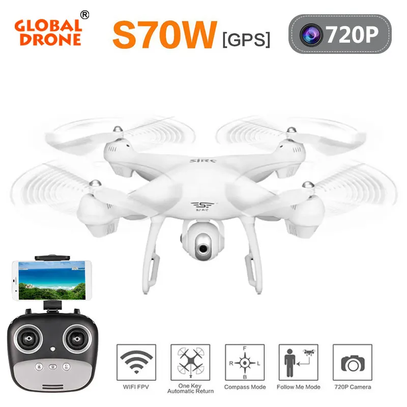 Распродажа SJRC S70W Радиоуправляемый Дрон gps Квадрокоптер вертолет с HD 1080P 720P камера Дрон двойной gps модуль