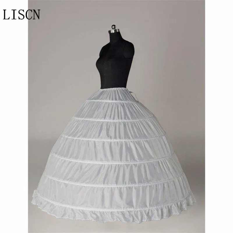 

Best Sale Modern Puff High Quality 6 Hoops Bridal Petticoats For Ball Gown Wedding Dress Crinoline Underskirt Bridal Accessories