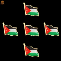 5pcs jordan hashemite kingdom souvenir metal national flag brooch high quality enamel lapel wearable patriot pins brooch badge