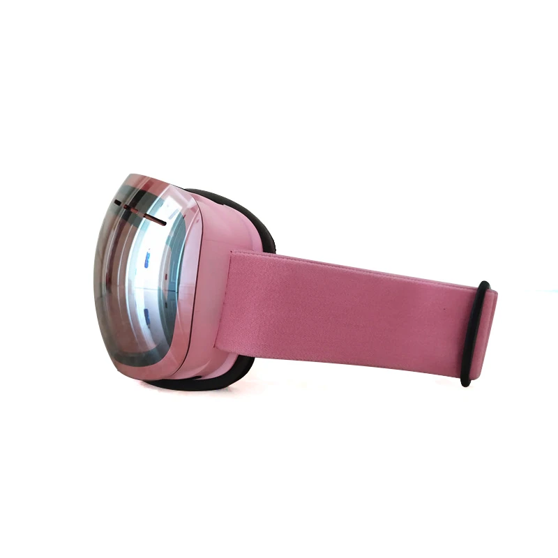 Лыжные двухслойные розовые женские лыжные очки без оправы противотуманные