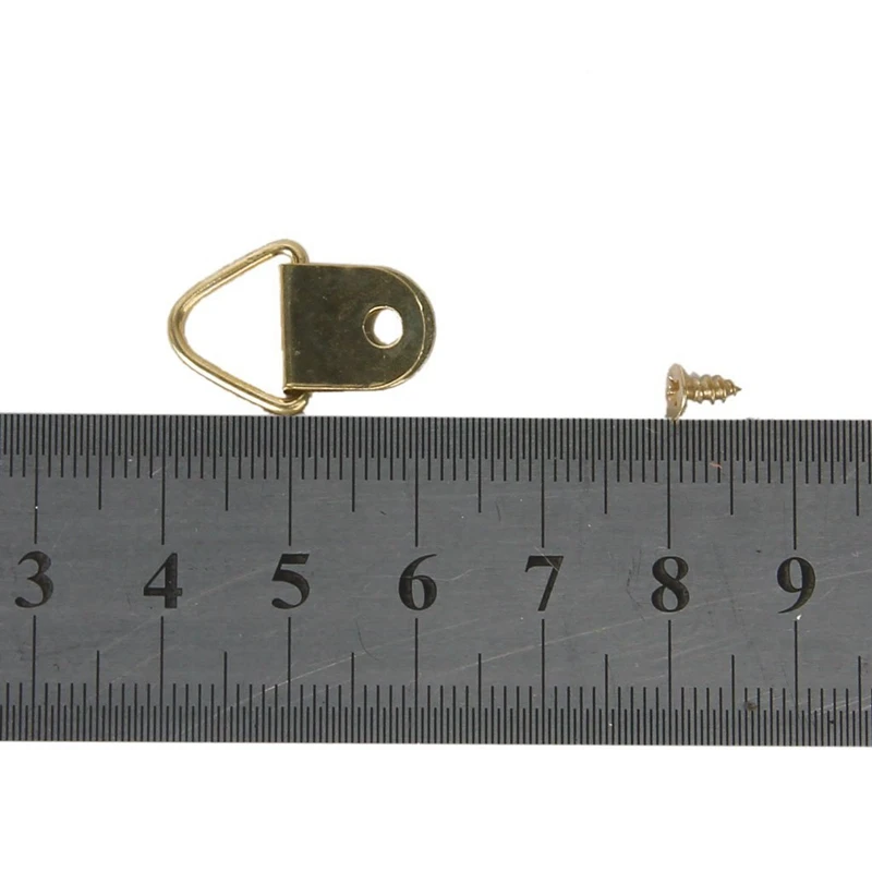 

100 pieces Small D-Ring picture frame hangers Single Hole with Screws