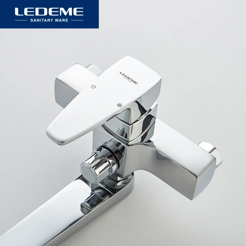 ledeme classic bathtub faucet bathing shower bathroom wall mounted bath faucet set mixer hot and cold water single handle l3130 free global shipping