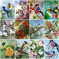huacan paint by numbers bird animal wall art unique gift hand painted on canvas picture by numbers flower childrens room decor