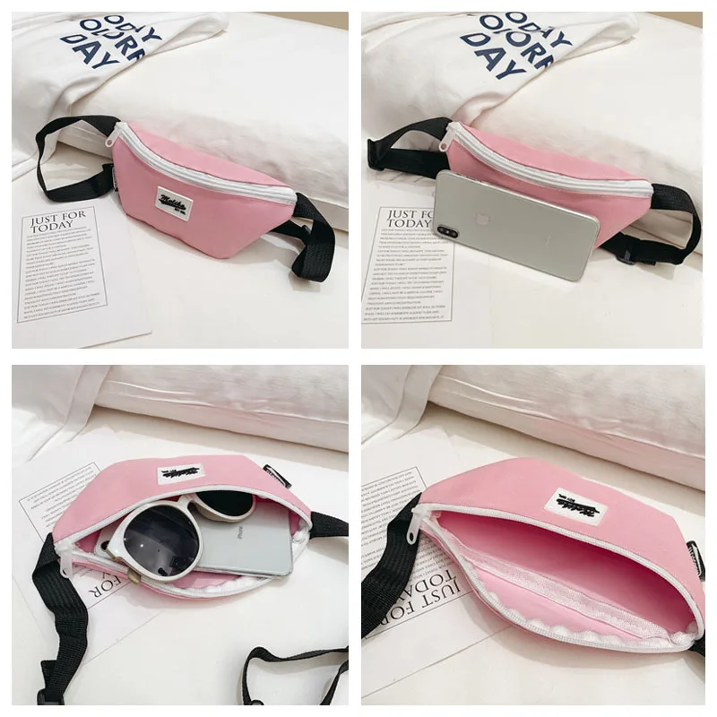 Детская нагрудная сумка Холщовый саквояж на молнии с надписью вместительный